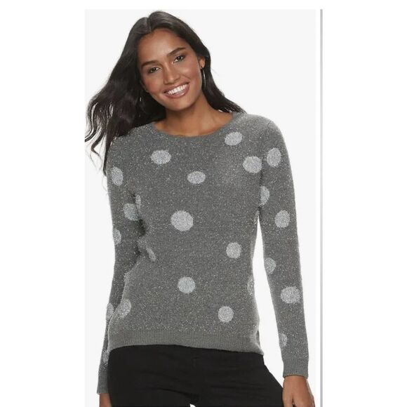 Apt.9  Grey Pullover Crewneck Sweater - Picture 1 of 12